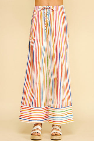 Rainbow Stripe Wide Leg Pants - Boutique Bella BellaPants