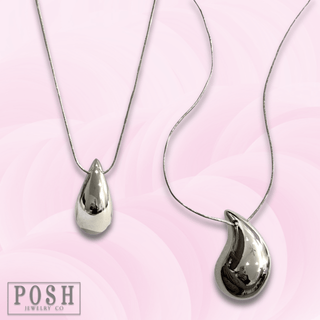 Raindrop pendant, fine chain necklace - Boutique Bella BellaNecklaces