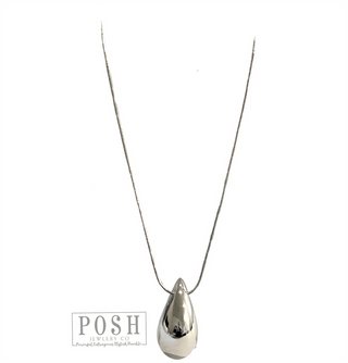 Raindrop pendant, fine chain necklace - Boutique Bella BellaNecklaces