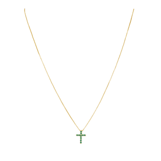 Raya CZ Cross Emerald - Boutique Bella BellaNecklace