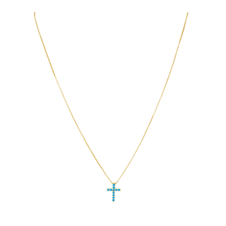 Raya CZ Cross Turquoise - Boutique Bella BellaNecklace