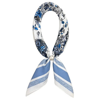 Ready To Wear Magnetic Scarf - Blue Floral - Boutique Bella BellaScarf