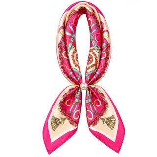 Ready To Wear Magnetic Scarf - Pink Tassel - Boutique Bella BellaScarf