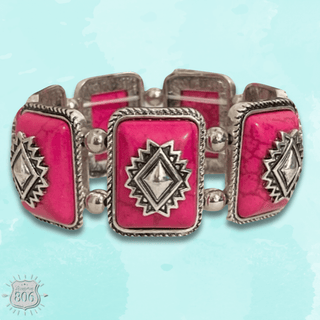 Rectangle aztec stone bracelet - LC - Boutique Bella BellaBracelets