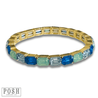 Rectangle rhinestone stretch bracelet - LC - Boutique Bella BellaBracelets
