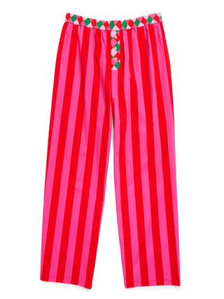 Red and Pink Stripe Boxer Pants - Boutique Bella BellaLounge Pants