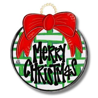 Red Bow Merry Christmas Door Hanger - Boutique Bella BellaDOOR HANGER