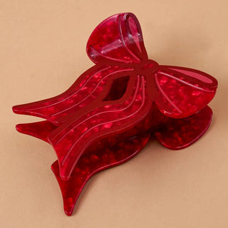 Red Bow Shape Up Claw Clip - Boutique Bella BellaChristmas