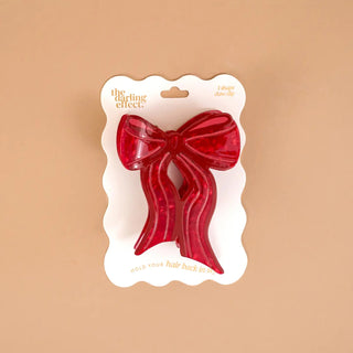 Red Bow Shape Up Claw Clip - Boutique Bella BellaChristmas
