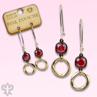 Red crystal earring - LC - Boutique Bella BellaEarrings