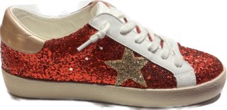 Red & Gold Sneakers - Boutique Bella Bellashoes