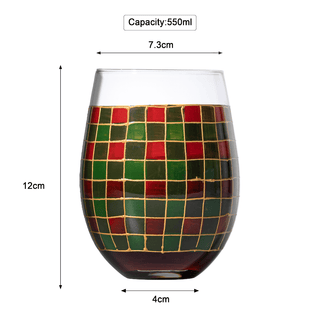 Red Green Stained Wine Glasses Set Of 2 By Festive Colorful Coffee Cups Stained Wind - Boutique Bella Bella