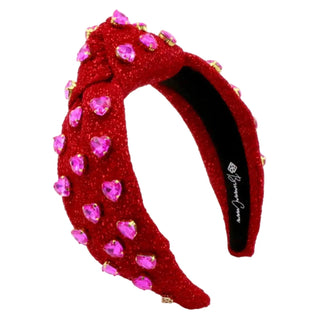 Red Headband with Hot Pink Hearts - Boutique Bella BellaHeadband