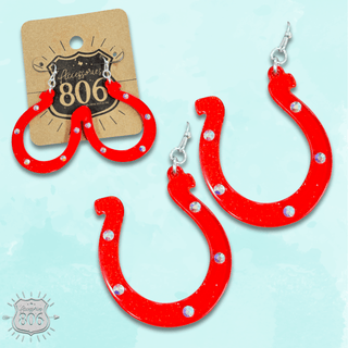 Red horseshoe earring, last call - Boutique Bella BellaEarrings