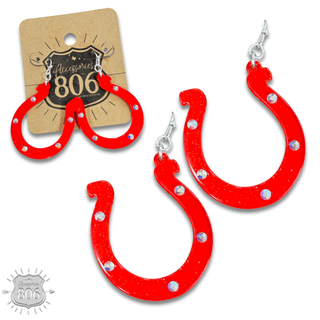Red horseshoe earring, last call - Boutique Bella BellaEarrings