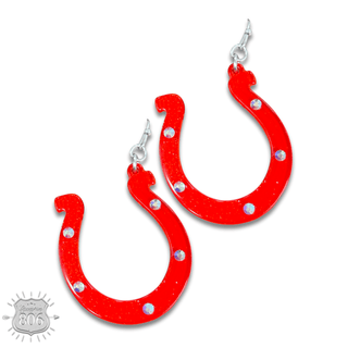 Red horseshoe earring, last call - Boutique Bella BellaEarrings