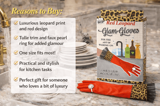 Red Leopard Kitchen Cleaning Gloves - Boutique Bella BellaKitchen Gloves