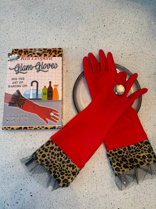 Red Leopard Kitchen Cleaning Gloves - Boutique Bella BellaKitchen Gloves