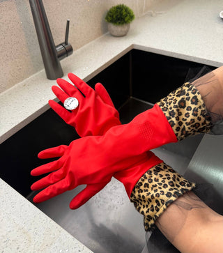 Red Leopard Kitchen Cleaning Gloves - Boutique Bella BellaKitchen Gloves