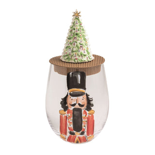 Red Nutcracker Wine Glass & Stopper Set - Boutique Bella BellaChristmas