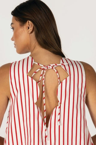 Red Ribbon Scallop Mini Dress - Boutique Bella BellaDress