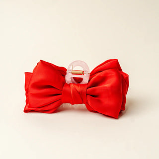 Red Satin Bow Claw Clip - Boutique Bella BellaClaw Clip