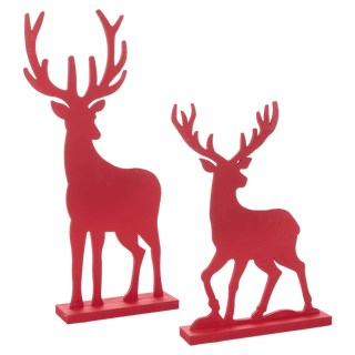 Red Woodland Deer Christmas Accent - Boutique Bella BellaChristmas Decor