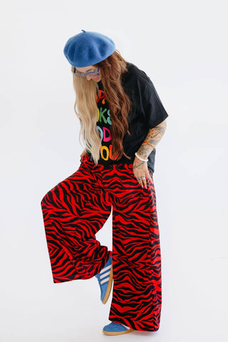 Red Zebra Luxe Trousers - Boutique Bella BellaPants