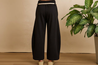 Refined Relaxation Barrel Leg Sweatpants - Black - Boutique Bella Bellasweatpants