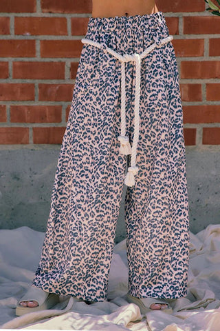 Refined Relaxation Barrel Leg Sweatpants - Leopard - Boutique Bella Bellasweatpants
