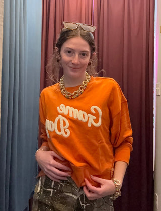 Relaxed Game Day Sweatshirt - Burnt Orange - Boutique Bella BellaSweatshirt
