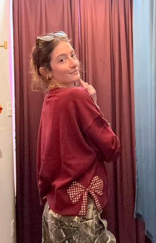 Relaxed Game Day Sweatshirt - Maroon - Boutique Bella BellaSweatshirt