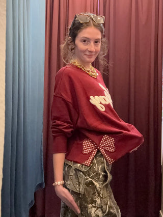 Relaxed Game Day Sweatshirt - Maroon - Boutique Bella BellaSweatshirt
