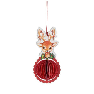 Retro Deer Ornament, Cardboard Ganz - Boutique Bella BellaChristmas Decor