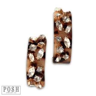 Rhinestone acrylic hoop earring - Boutique Bella Bella