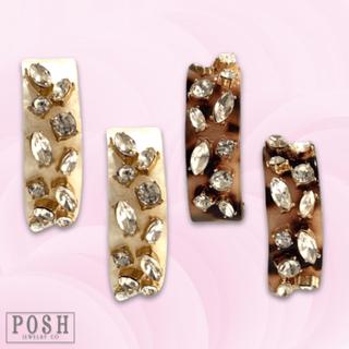 Rhinestone acrylic hoop earring - Boutique Bella Bella