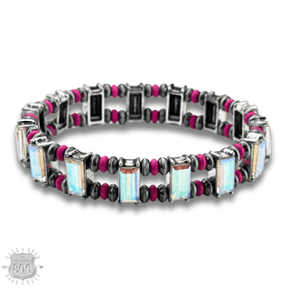 Rhinestone and burnished bead bracelet - Boutique Bella BellaBracelets
