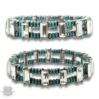 Rhinestone and burnished bead bracelet - Boutique Bella BellaBracelets