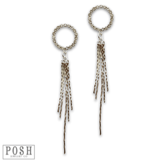 Rhinestone and fringe earring - LC - Boutique Bella BellaEarrings