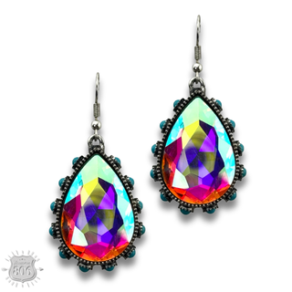 Rhinestone bead studded teardrop earring - LC - Boutique Bella BellaEarrings