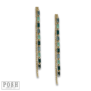 Rhinestone chain earring - LC - Boutique Bella BellaEarrings