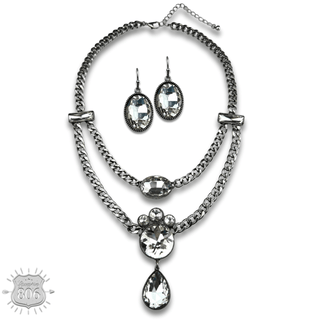 Rhinestone charmed necklace set - LC - Boutique Bella BellaJewelry Set