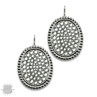 Rhinestone filled oval earring - LC - Boutique Bella BellaEarrings