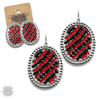 Rhinestone filled oval earring - LC - Boutique Bella BellaEarrings