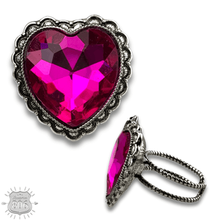 Rhinestone heart ring - Boutique Bella BellaRings
