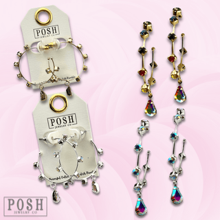 Rhinestone hoop and drop earring - Boutique Bella BellaEarrings