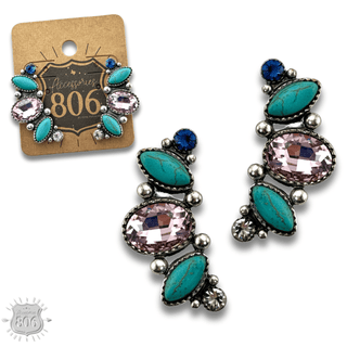 Rhinestone navette post earring - Boutique Bella BellaEarrings