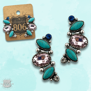 Rhinestone navette post earring - Boutique Bella BellaEarrings