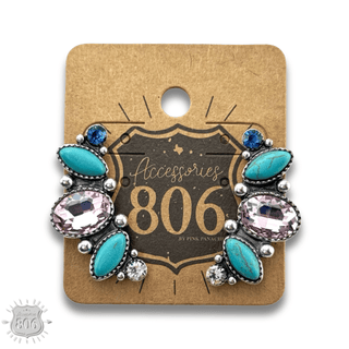 Rhinestone navette post earring - Boutique Bella BellaEarrings
