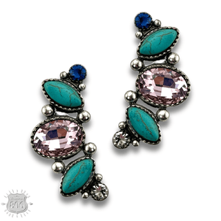 Rhinestone navette post earring - Boutique Bella BellaEarrings